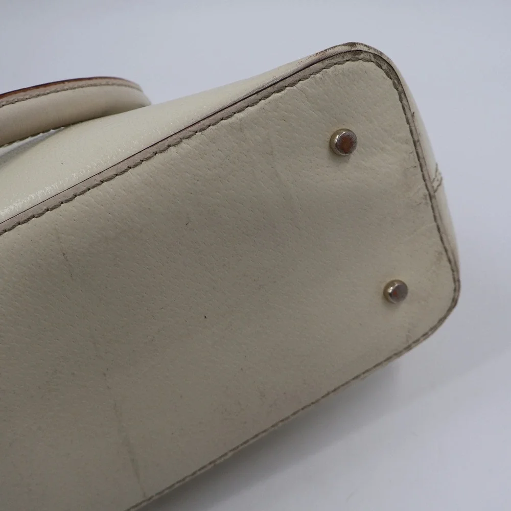 Kate Spade Dome Satchel Bag Womens Medium Cream Pebbled Leather Polka Dot Lining
